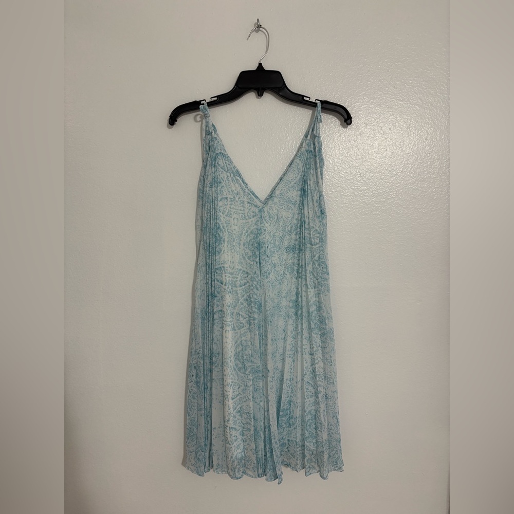 Calvin Klein Light Blue and White Dress